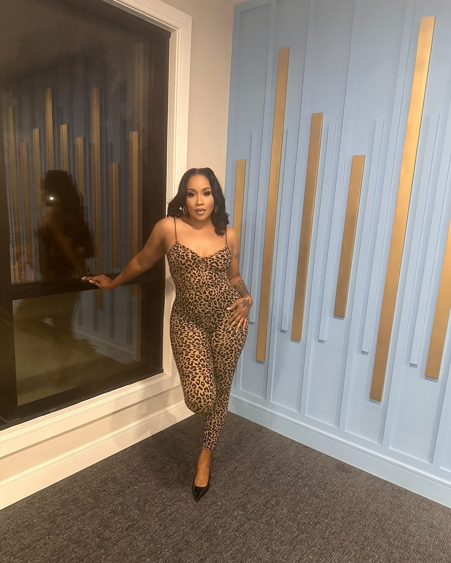 Sleek Leopard Jumpsuit