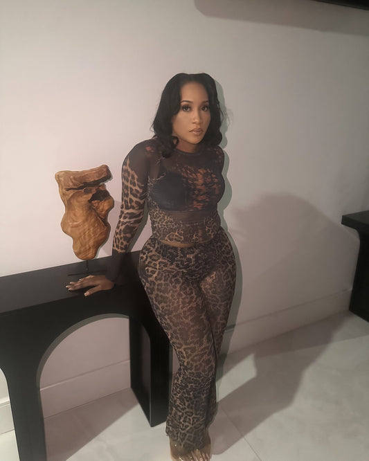 No Cheetah Pants Set